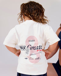 Studio image of Kids Greatest of All Time FLXCotton Tee - Off White Washed-Scarlet | Thumbnail Index: 2