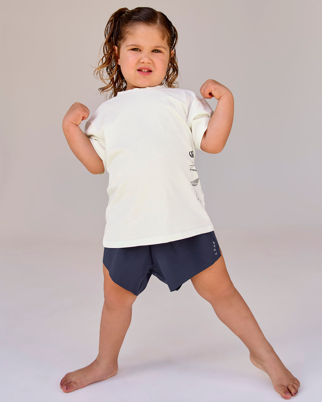 Studio image of Kids Greatest of All Time FLXCotton Tee - Off White Washed-Scarlet - view 2