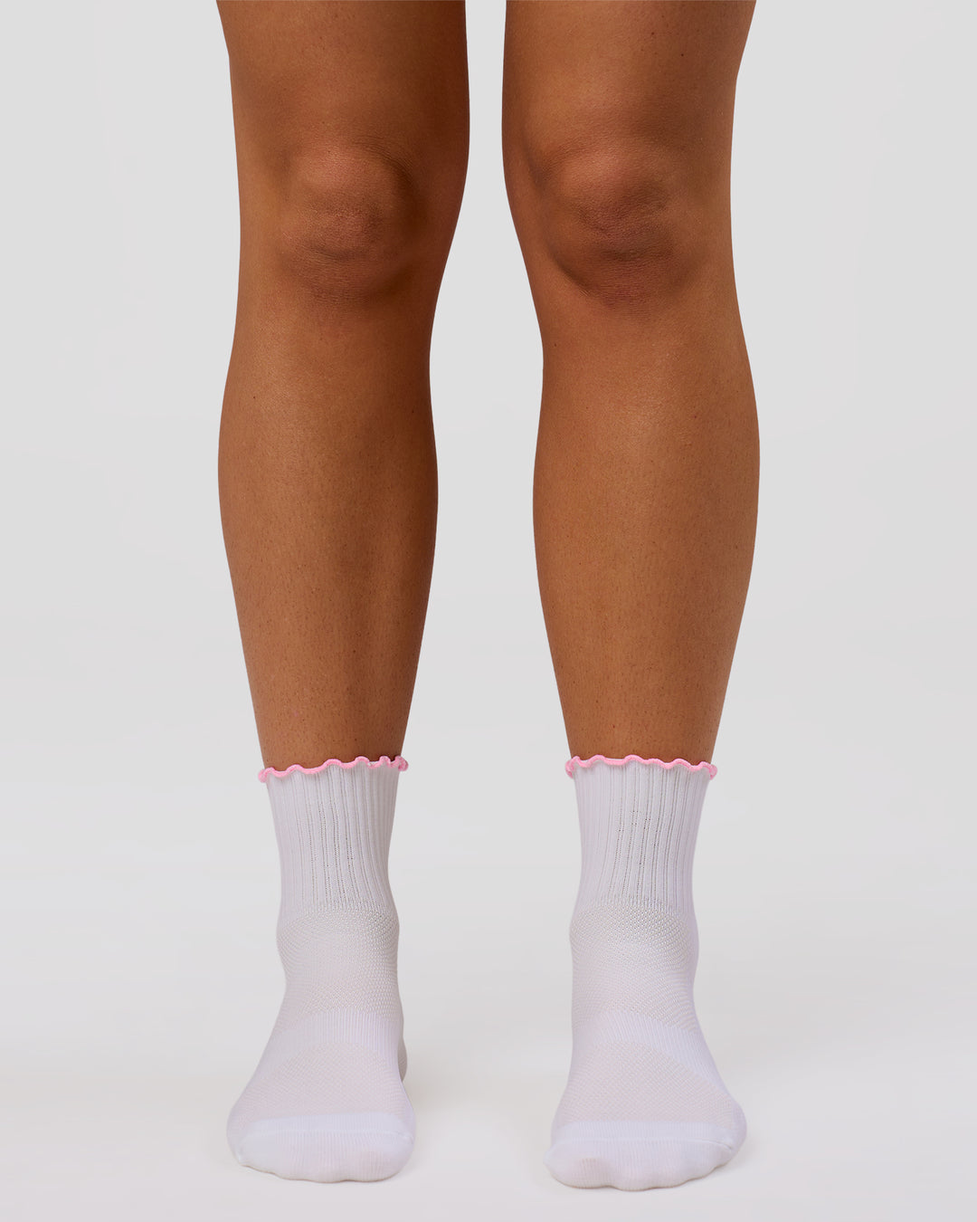 Studio image of Motion Performance Frill Socks - White-Pink Rose - view 5