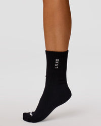Studio image of Movember x LSKD Crew Socks 3 Pack - White-Black | Thumbnail Index: 2