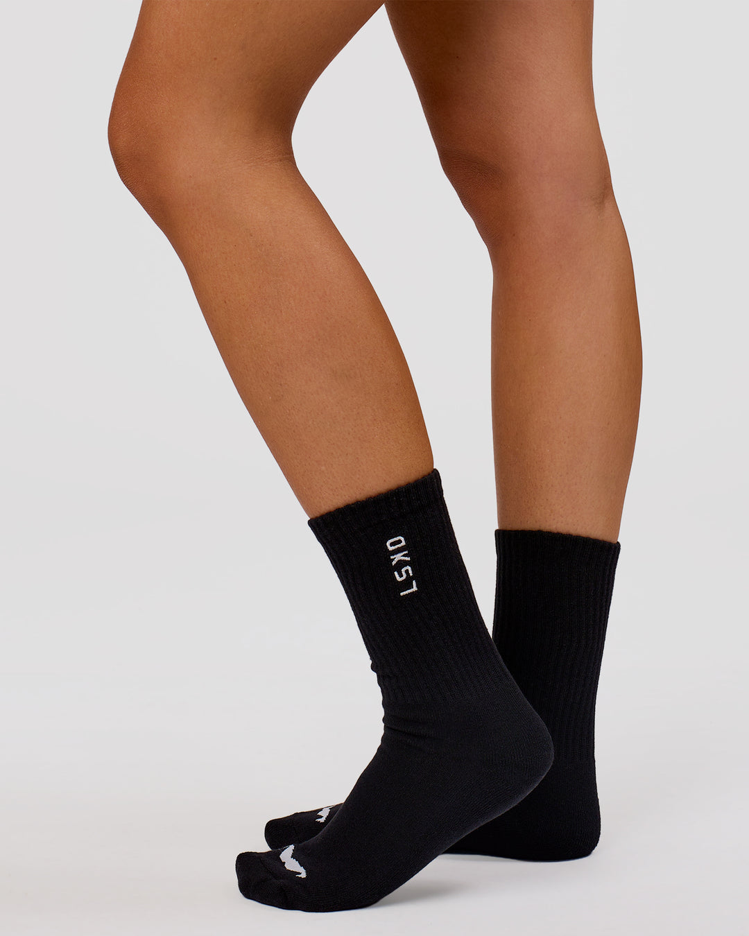 Studio image of Movember x LSKD Crew Socks 3 Pack - White-Black - view 9