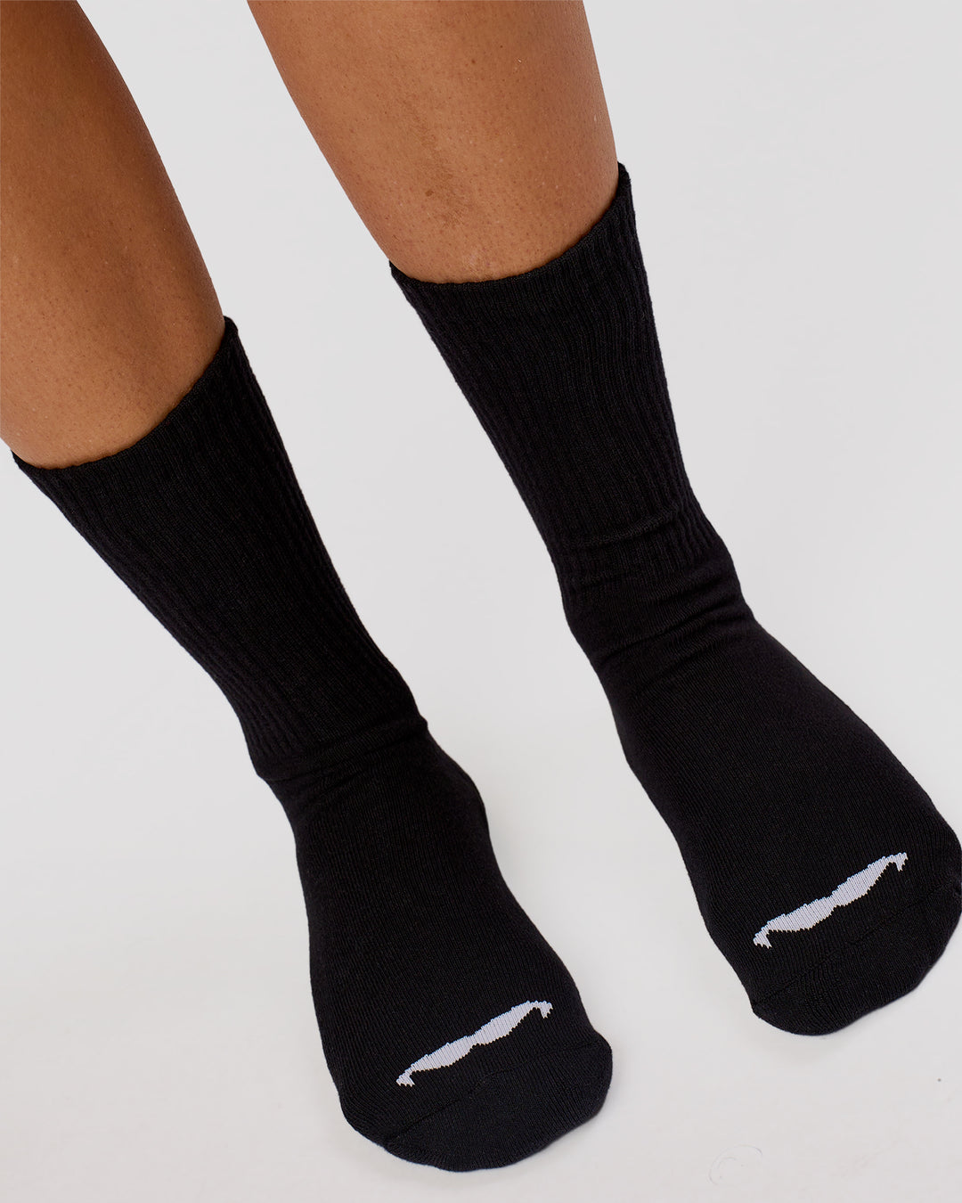 Studio image of Movember x LSKD Crew Socks 3 Pack - White-Black - view 12