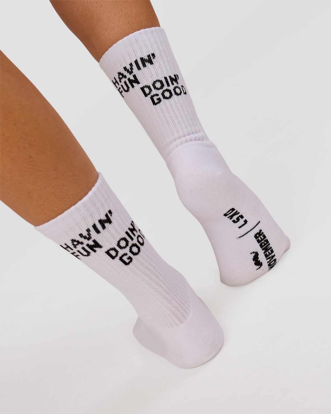 Studio image of Movember x LSKD Crew Socks 3 Pack - White-Black - view 14
