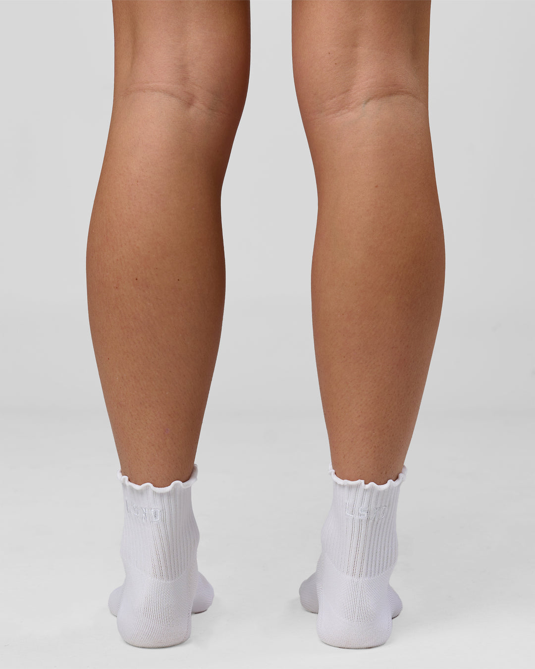 Studio image of Performance Frill Quarter Sock - White-White - view 6