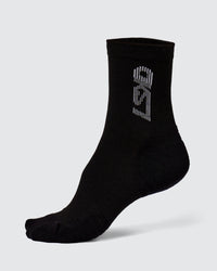 Studio image of Power Performance Quarter Socks - Black-White | Thumbnail Index: 0