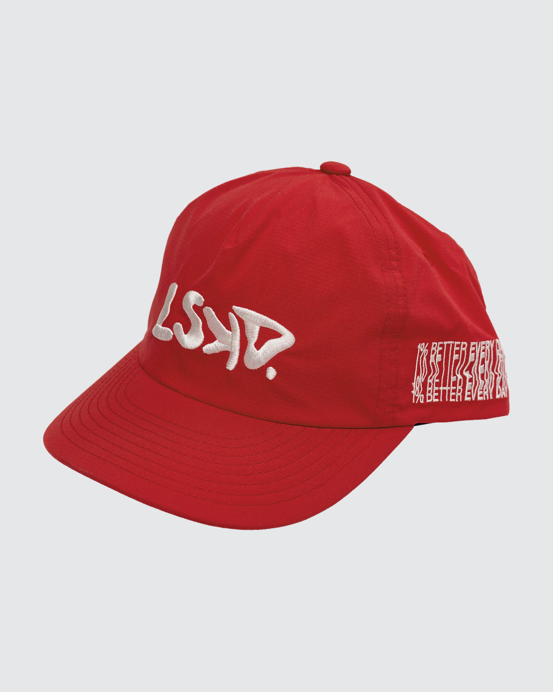 Studio image of Static Grit Pinch Panel Cap - Scarlet - view 2