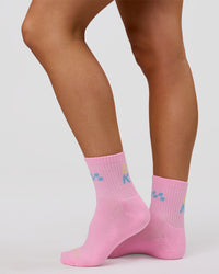 Studio image of Stay in Motion Quarter Socks - Pink Rose-Open Air | Thumbnail Index: 3