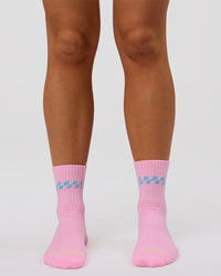 Studio image of Stay in Motion Quarter Socks - Pink Rose-Open Air | Thumbnail Index: 4