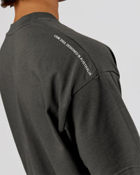 Studio Image of Strata Heavyweight Oversized Tee - Onyx | Thumbnail Index: 12