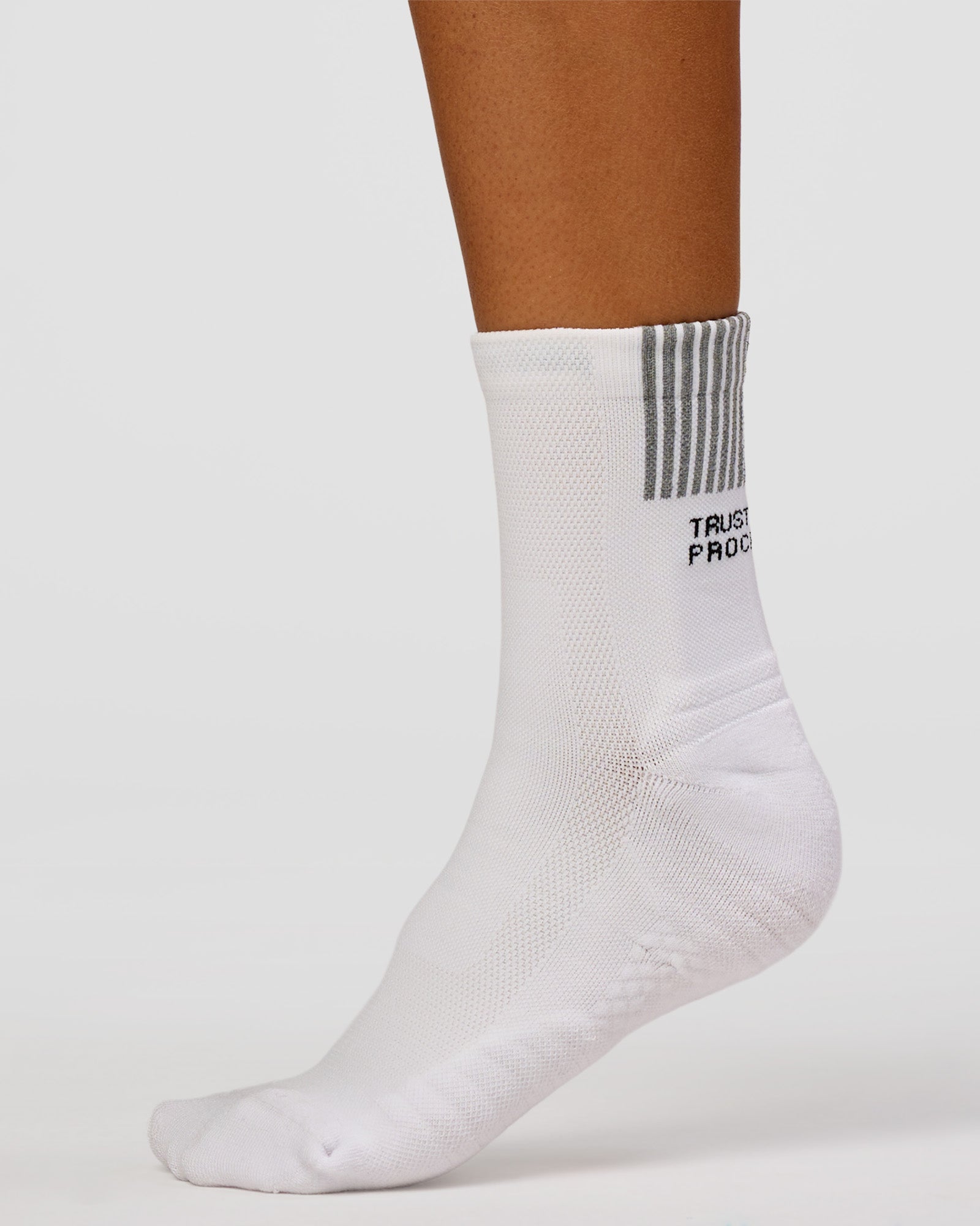 Studio image of Aero Performance Crew Socks - White-Reflective