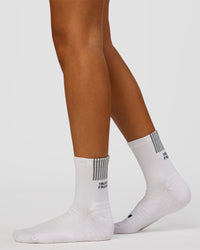 Studio image of Aero Performance Crew Socks - White-Reflective | Thumbnail Index: 2