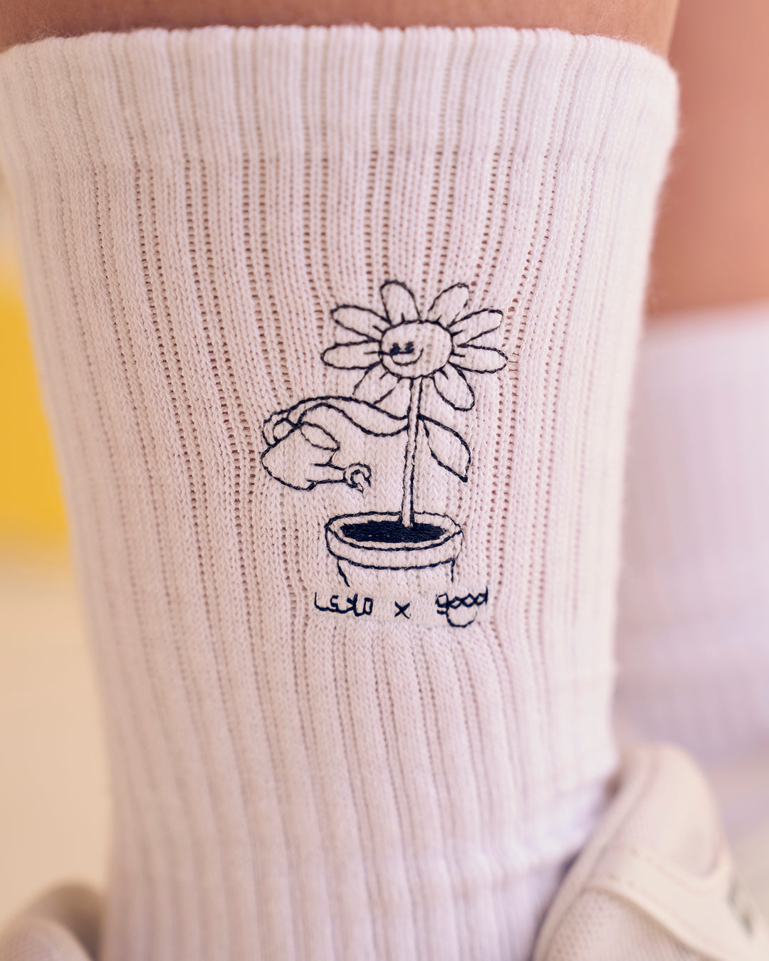 Studio image of TGHF X LSKD 3 pack Crew Sock - White - view 9