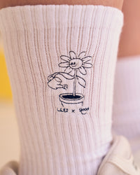 Studio image of TGHF X LSKD 3 pack Crew Sock - White | Thumbnail Index: 8