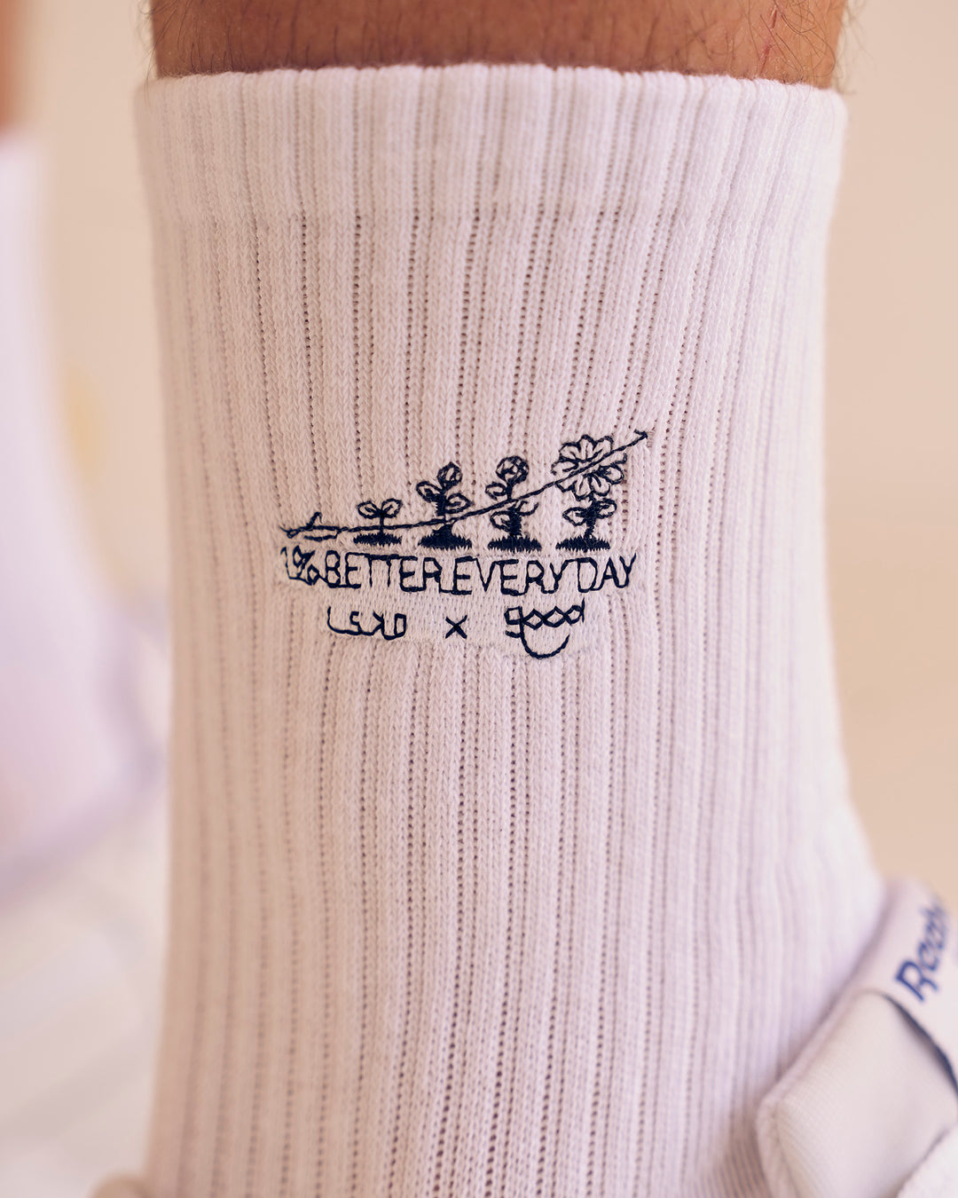 Studio image of TGHF X LSKD 3 pack Crew Sock - White - view 10
