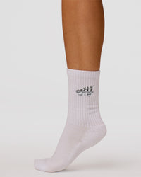 Studio image of TGHF X LSKD 3 pack Crew Sock - White | Thumbnail Index: 10