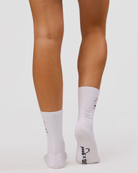 Studio image of TGHF X LSKD 3 pack Crew Sock - White | Thumbnail Index: 15