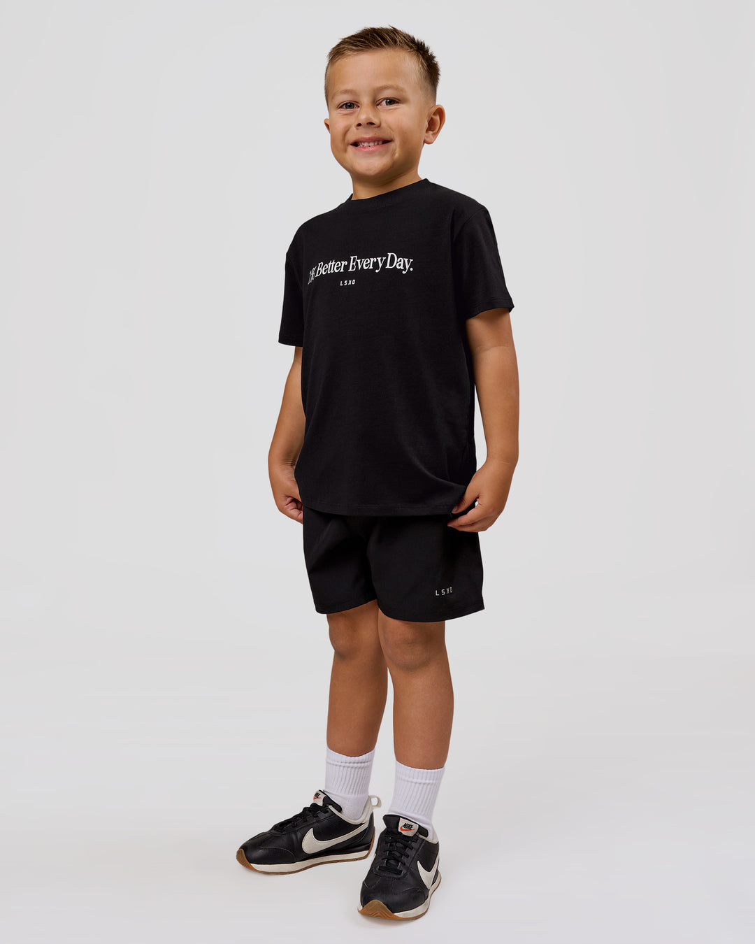 Studio image of VS6 1% Better Kids FLXCotton Tee - Black-White - view 5