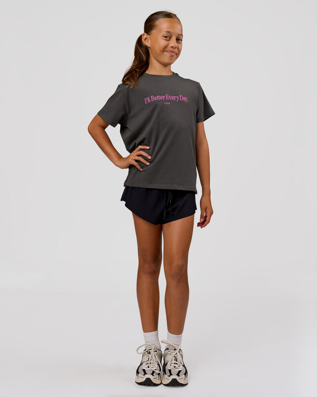 Studio image of VS6 1% Better Kids FLXCotton Tee - Dark Storm - view 5