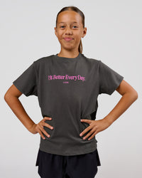 Studio image of VS6 1% Better Kids FLXCotton Tee - Dark Storm | Thumbnail Index: 6