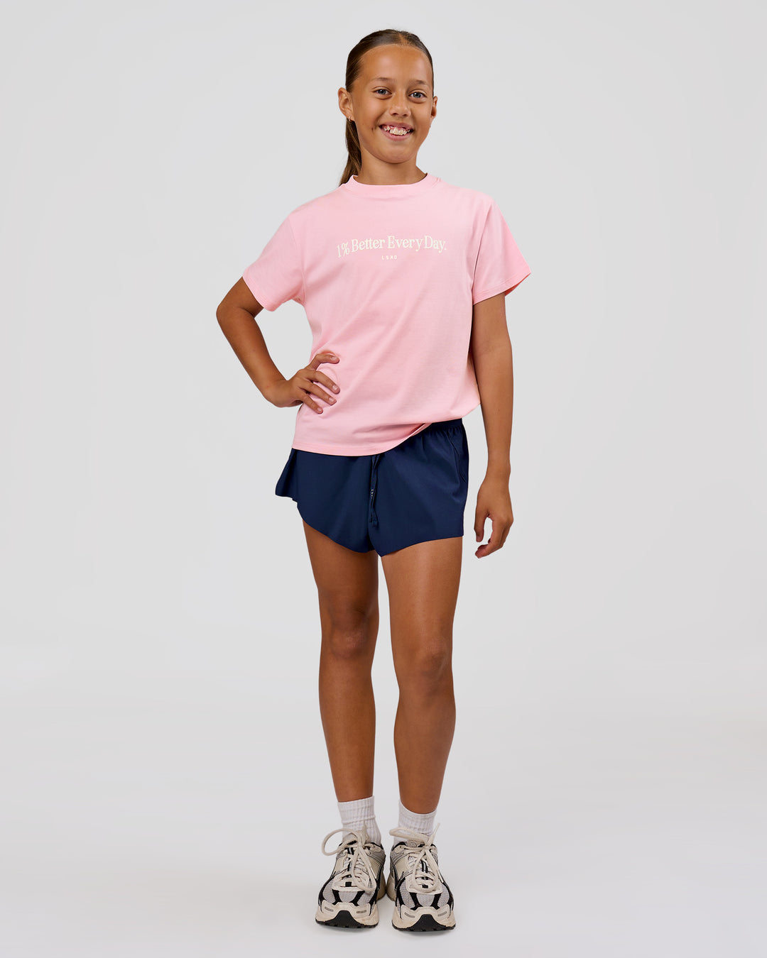 Studio image of VS6 1% Better Kids FLXCotton Tee - Marshmallow - view 8