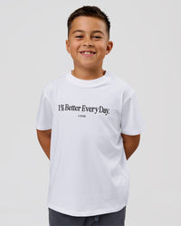 Studio image of VS6 1% Better Kids FLXCotton Tee - White-Black | Thumbnail Index: 0
