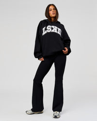 Woman wearing Varsity Boxy Hoodie - Caviar-White | Model:Bianca | Size:L | Thumbnail Index: 8