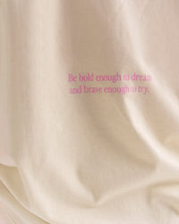 Woman wearing Bree Heavyweight Oversized Tee - Vanilla Bean | Model:Bree | Size:M | Thumbnail Index: 15