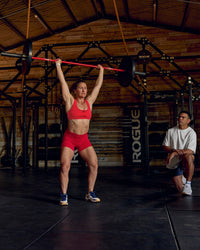 Woman wearing Unstoppable Racerback Sports Bra - Scarlet | Model:Tia | Size:M | Thumbnail Index: 15