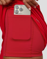Woman wearing Challenger 5" Lined Performance Short - Scarlet | Model:Amity | Size:S | Thumbnail Index: 7