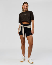 Woman wearing O.G. Fusion High-Rise 6" Short Pockets - Black | Model:Amity | Size:S | Thumbnail Index: 8