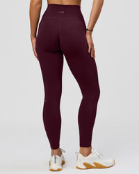Woman wearing O.G. Fusion Ultra High-Rise Full Length Legging Pockets - Cherry Lacquer | Model:Amity | Size:S | Thumbnail Index: 4