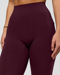 Woman wearing O.G. Fusion Ultra High-Rise Full Length Legging Pockets - Cherry Lacquer | Model:Amity | Size:S | Thumbnail Index: 2
