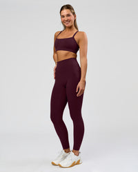 Woman wearing O.G. Fusion Ultra High-Rise Full Length Legging Pockets - Cherry Lacquer | Model:Amity | Size:S | Thumbnail Index: 5
