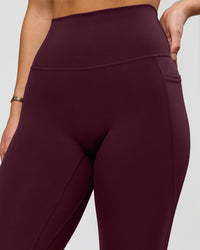 Woman wearing O.G. Fusion Ultra High-Rise Full Length Legging Pockets - Cherry Lacquer | Model:Amity | Size:S | Thumbnail Index: 9