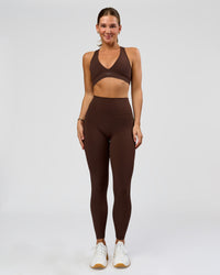 Woman wearing O.G. Fusion Ultra High-Rise Full Length Legging Pockets - Hot Chocolate | Model:Amity | Size:S | Thumbnail Index: 1