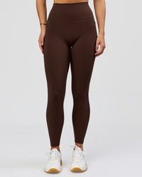 Woman wearing O.G. Fusion Ultra High-Rise Full Length Legging Pockets - Hot Chocolate | Model:Amity | Size:S | Thumbnail Index: 2