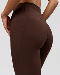 Woman wearing O.G. Fusion Ultra High-Rise Full Length Legging Pockets - Hot Chocolate | Model:Amity | Size:S | Thumbnail Index: 5