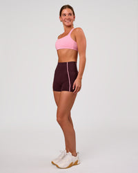 Woman wearing Velocity Sports Bra - Pink Rose | Model:Amity | Size:S | Thumbnail Index: 3