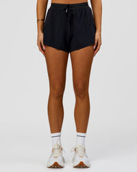 Woman wearing Accelerate 3" High-Rise Running Short - Black | Model:Bianca | Size:S | Thumbnail Index: 10
