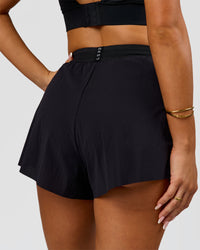 Woman wearing Accelerate 3" High-Rise Running Short - Black | Model:Bianca | Size:S | Thumbnail Index: 3