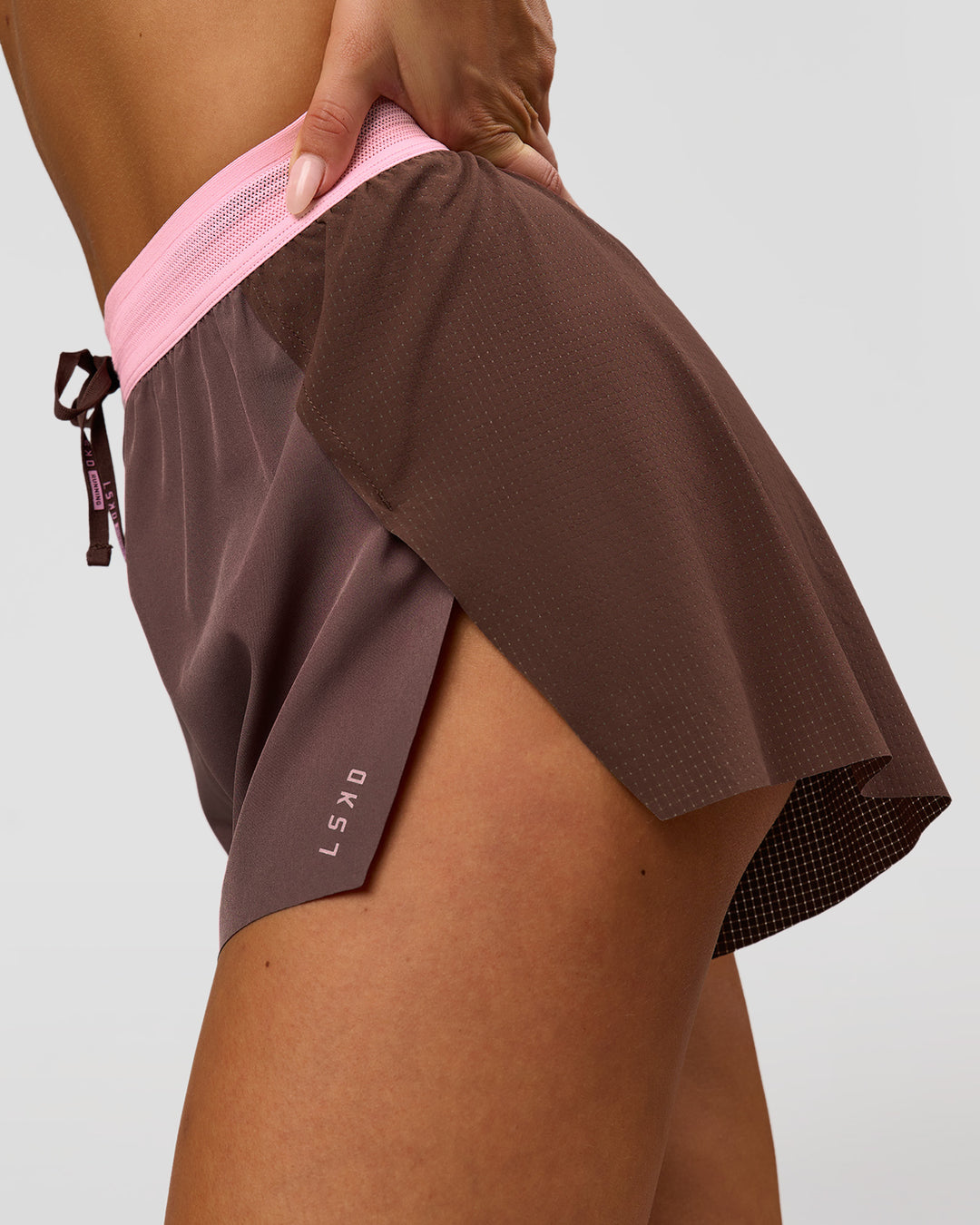 Woman wearing Accelerate 3" High-Rise Running Short - Neapolitan | Model:Bianca | Size:S - view 5