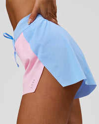 Woman wearing Accelerate 3" High-Rise Running Short - Open Air-Marshmallow | Model:Bianca | Size:S | Thumbnail Index: 7