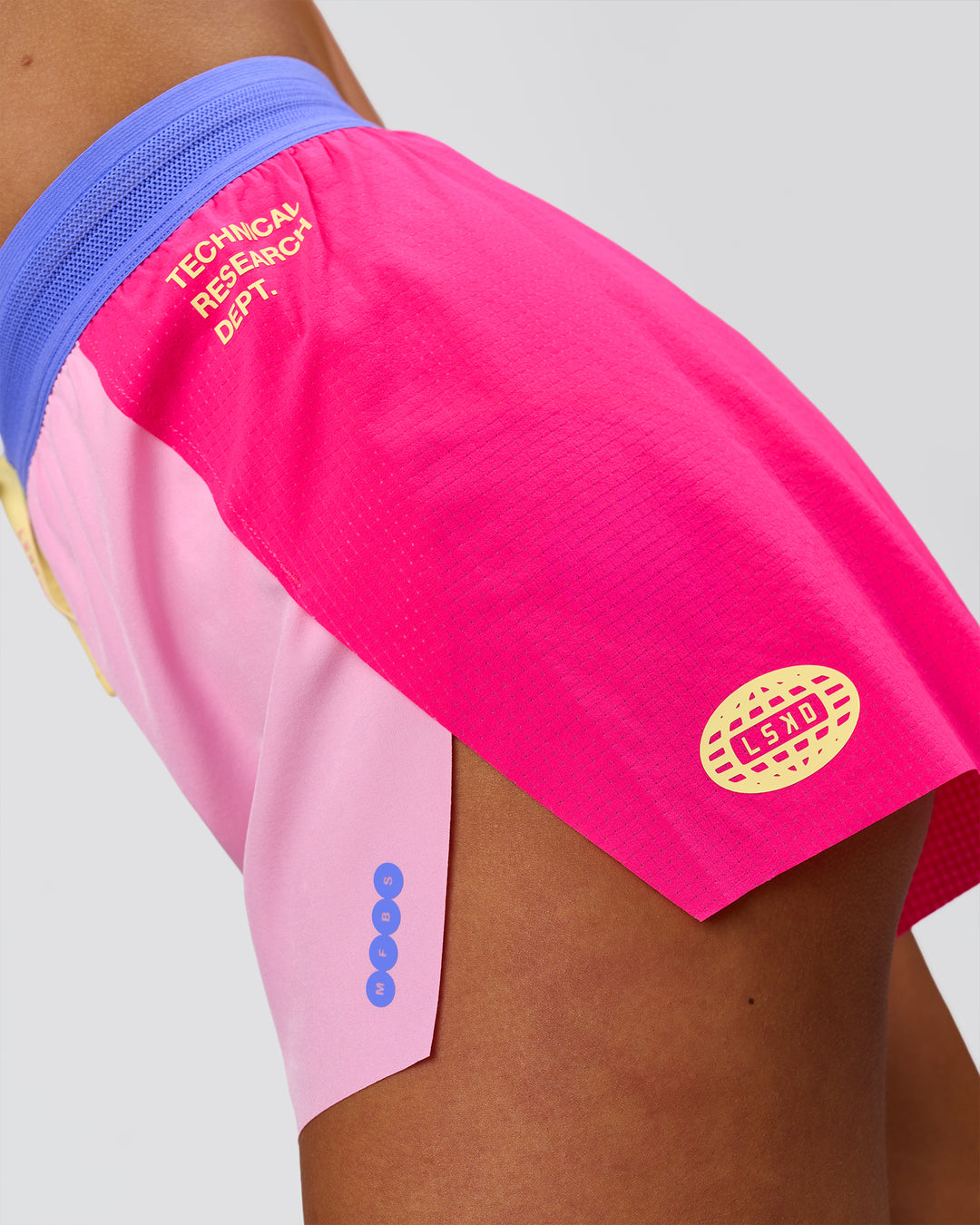 Woman wearing Accelerate 3" High-Rise Running Short - Ultra Pink-Tech Department | Model:Bianca | Size:S - view 17