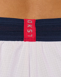 Woman wearing Accelerate 3" Mid-Rise Running Short - White-Future Navy | Model:Bianca | Size:S | Thumbnail Index: 12
