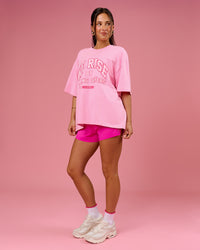 Woman wearing BCAM Heavyweight FLXCotton Graphic Boxed Tee - Pink Rose | Model:Bianca | Size:S | Thumbnail Index: 17