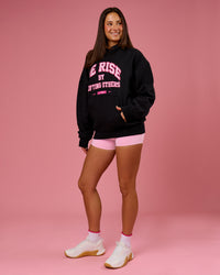 Woman wearing BCAM Unisex Oversized Hoodie - Black | Model:Bianca | Size:S | Thumbnail Index: 14