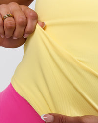 Woman wearing Flow Rib Scoop Neck Tank - Lemon | Model:Bianca | Size:S | Thumbnail Index: 3