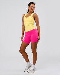 Woman wearing Flow Rib Scoop Neck Tank - Lemon | Model:Bianca | Size:S | Thumbnail Index: 5