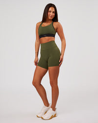 Luxe V-Contour High-Rise 6" Short - Pure Olive | Thumbnail Index: 7