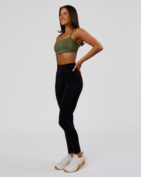 Woman wearing Luxe V-Contour High-Rise Full Length Legging - Black | Model:Bianca | Size:S | Thumbnail Index: 6